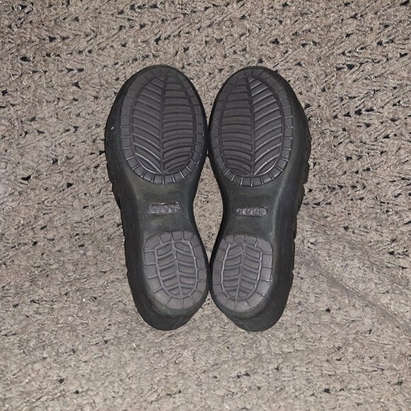 CROCS-Adrina Slingback Wedge Peep Toe Slip On Shoes Cut Out-Size 7-Excellent - Picture 8 of 8